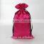 orange high quality drawstring satin bags wholesale