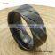 Fashion Ring Jewelry Rotating Grooves Surface Black MENS TITANIUM RINGS
