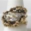 14k Gold Black Silver Baroque Pearl Freeform Nugget Ring