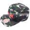 Custom Embroidered Patch Flat Brim Army Running Cap With Two Metal Eyelets