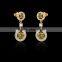 Romantic AAA+ tea grenn cubic zirconia dangling earring yellow gold plated jewelry