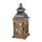 Hot selling LED candle brown wooden lantern for indoor and outdoor decor