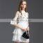 Pretty Steps 2016 sexy elegant high quality high neck dress elegant ladies casual half sleeve organza embroidered autumn dress