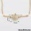 Newest flower design imitation gold necklace, imitation gold necklace without stones for women