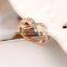 2016 new fashion jewelry 14k real rose gold plated crystal piston ring