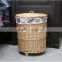cheap round willow woven laundry hamper