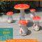 Modern Fashion New Desigbn Colorful Round Fiberglass Mashroom Table
