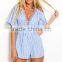 V neck summer beach sexy clothes latest printing design jumpsuits for women 2016 sexy