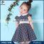 Korean Style Party Wedding Flower Girls Dress Peter Pan Neck Cap Sleeve Frock Design For Cutting