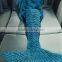 bedroom decor crochet knit colors fish design super softextile blanket cozy mermaid tail blanket with sleeves
