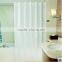 Polyester white plain waterproof shower curtain with hooks