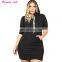 Plus Size Women's Autumn Dresses Casual Black Red Slim Sexy Long Sleeve Mini Hoodie Dress