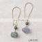 Raw crystal stone pendant beaded gray quartz simple dangle earring rhinestone charm stud earrings for girls