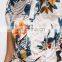Stylish Flora Printedl Short Tops Summer fashion short sleeve Ladies Blouses With tie