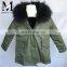 2016 Fashion Fox Fur Lined Parka for Children Kids Winter Fur Coats