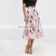 Latest long skirt design tiered chiffon maxi ladies wholesale skirts with front split