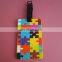 Rectangle shape Autism awareness puzzle piece soft pvc luggage tags with hard plastic frame