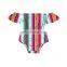 Mexican Serape Off Shoulder Jumpsuit Baby Overalls Girl Rompers