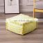 Wholesale living room floor chair cotton yarn woven square footstool pouf ottoman