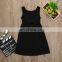free ship 2019 Summer sunflower dresses Girl's dress sleeveless vest ribbon pure black baby dress 1-5T
