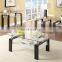 Modern Stainless Steel Base Round Dining Table Tops Glass