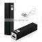 Super mini power bank lipstick 18650 battery power bank mini metal battery power bank charger