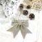 4Pcs Christmas Ribbon Bow Gold Dust Bows Christmas Ribbon And Bow Luxury Tree Bows Printed Ornaments Glitter