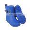 Dark blue girls low heel ankle rain boots with buckle