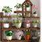 K&B hot home decor wholesale modern solid wood flower pot stand with wheel