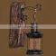 Indoor Industrial Wood Industrial Wall Light Bedside Creative For Home Restaurant Bar Decorative Wall Lamp