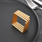 Factory Cheap Wholesale Wedding Gold Spiral Square Napkin Ring