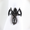 Antique Plated Black Gold Napkin Ring With Metal Skull Design For Halloween