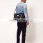 Durable Navy Blue Nylon Messenger Bag Men With Brown Leather Trim