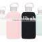 New Style Glass Aquare Bottle With Silicone, Transparent Mug, Colorful