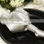 Polyester satin table napkin with ring for wedding, red color
