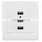 Professional 3 USB Mobile Phone wall outlet/wall outlet socket/wall mounted usb outlet