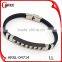 silicon magnetic bracelet black color stainless steel custom silicone bracelets