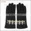 ladies new style cheap woolen gloves with lace on cuff