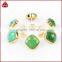 Square Green Chrysoprase Gemstone Stud Earrings