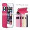 Wallet Embossed Genuine Leather Metal Bumper with Diamond Edged Flip-On Back Cover Cell Phone Cases for Iphone6plus