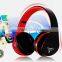 Super bass stereo bluetooth headset 2015 with TF card slot and FM radio