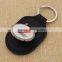 Easy deisgn black genuine / pu leather keychain with epoxy sticker for sale