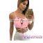 Open Sexy Girl Full Photo White Asymmetric Ruffle Side Peplum Indian Tops Designs