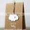 Vintage paper hang tags for garment kraft paper for jeans label