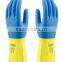 100% Natural Latex Gloves Cotton Flock Lining Safety Gloves