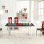 Z608-2 Modern grey leather and metal dining chairs