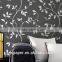 3d black wallpaper with Leaf design print wallpaper
