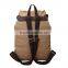 Canvas Leather Backpack With Drawstring Closure