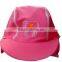 Girls Sun Visor UV Protective Beach Safari Swim Flap Hat PINK for kids aged 2-8yrs