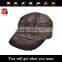 Heavy washed new herringbone black and brown army cap